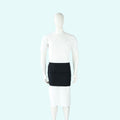 SP1222BLK-3P black three-pocket spun polyester server apron. Individual apron shown.