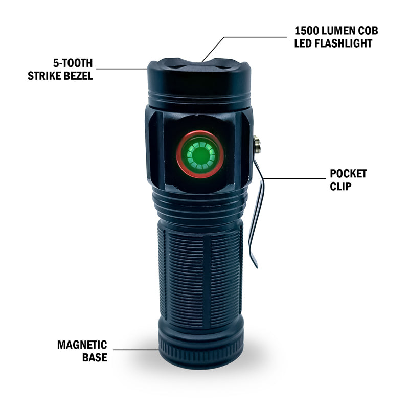 Flipo Tactical 1500 Lumen Mini Flashlight | 8PC Display