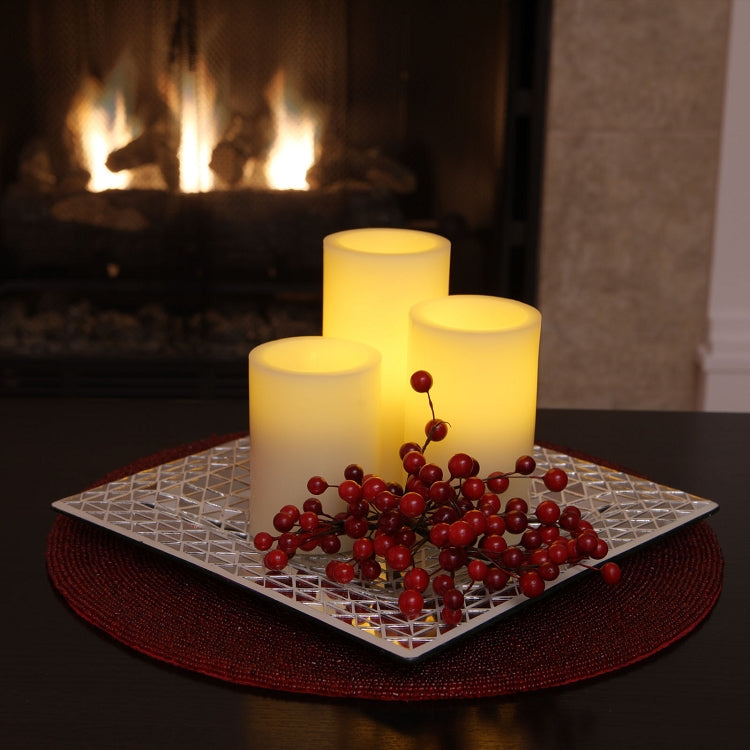 Pandora Mosaic Tray with 3 Flameless Pillar Candles