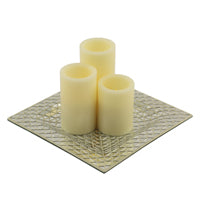 Pandora Mosaic Tray with 3 Flameless Pillar Candles