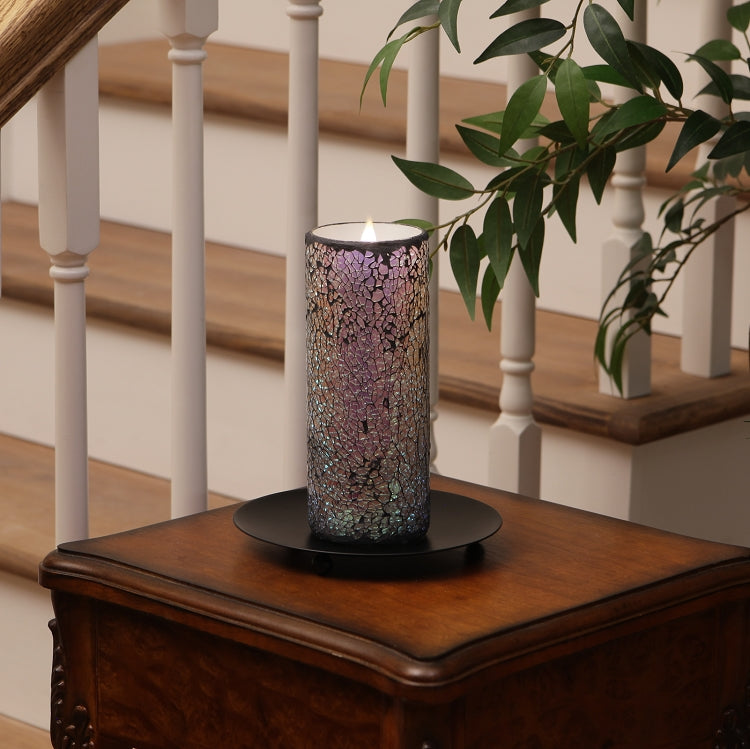 Solare 3D Virtual Flame Candles with Color-Hue Technology Mirrored Mosaic