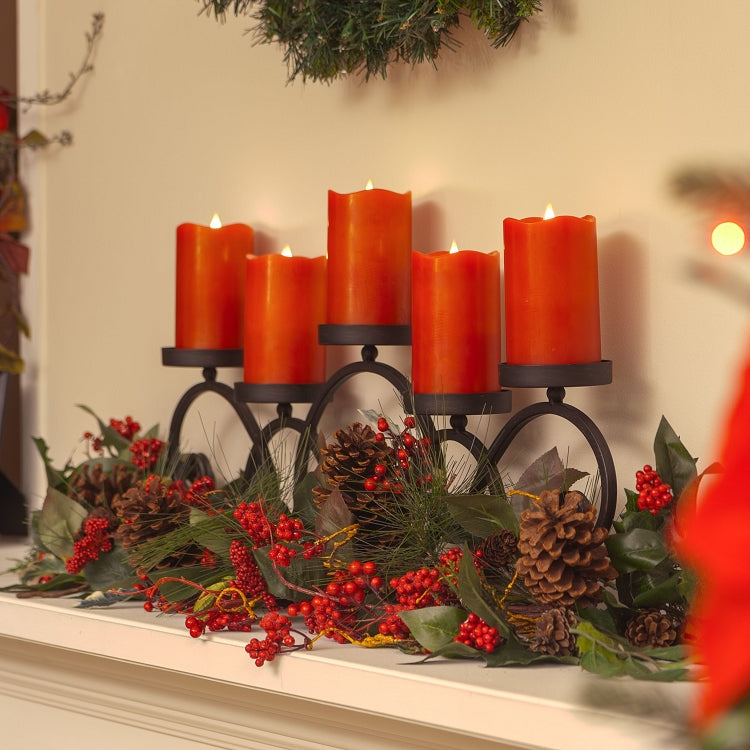 Solare 3D Virtual Flame Candles with Color-Hue Technology | Chocolate & Cranberry