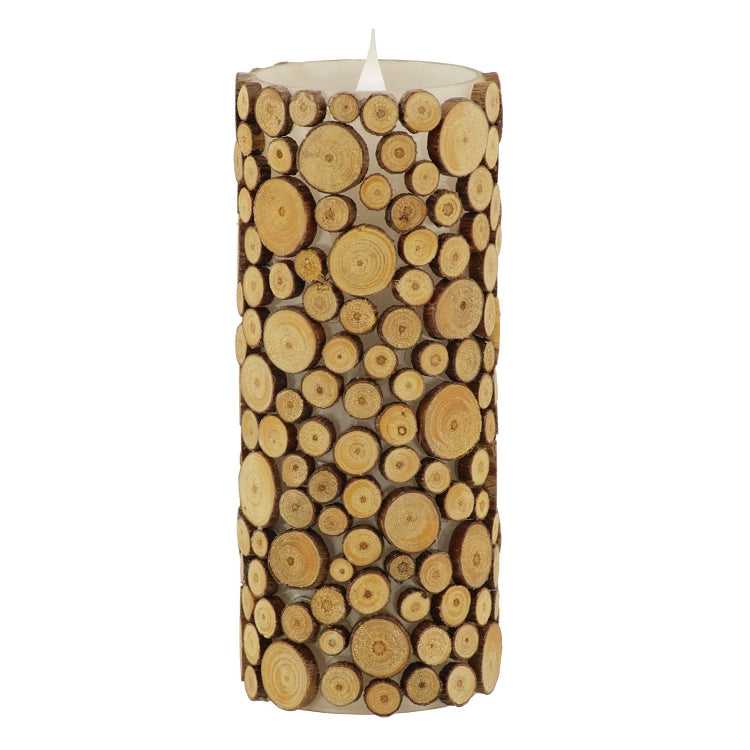Solare 3D Virtual Flame Candles with Color-Hue Technology Wood