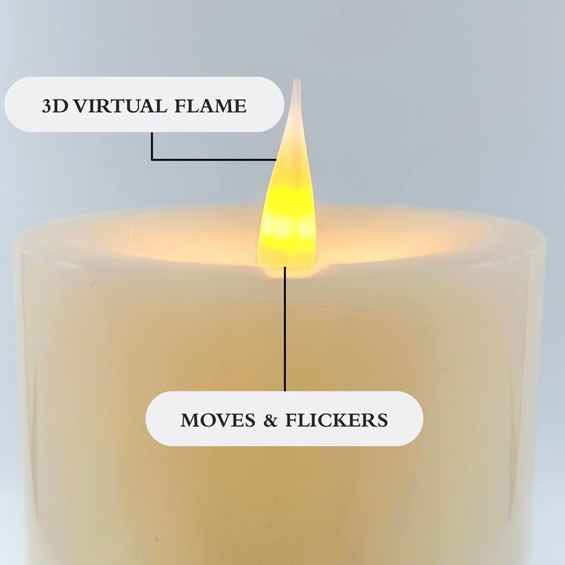 Pacific Accents Flameless Elite Collection - 4" Spring Wax Pillars