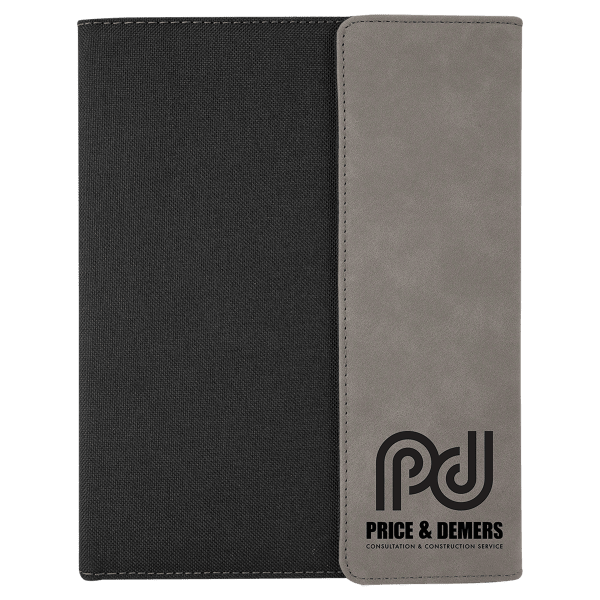 Leatherette / Canvas Portfolio with Notepad — Medium