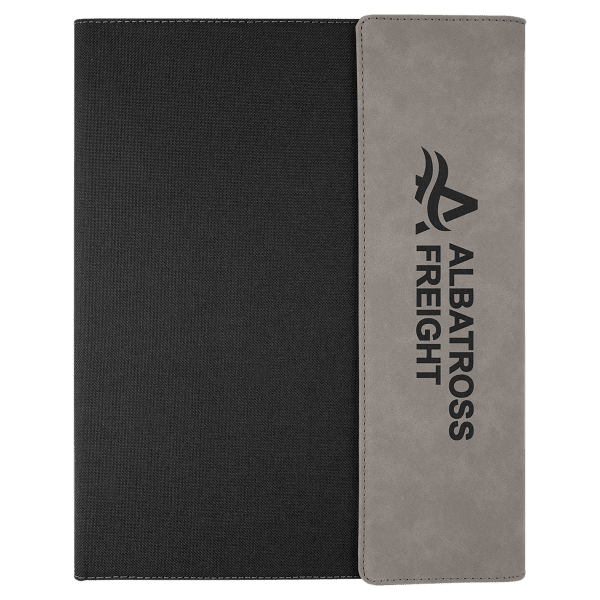 Leatherette / Canvas Portfolio with Notepad — Large