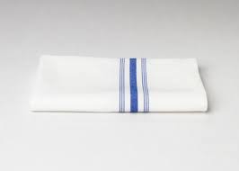 17X26 55/45 BLENDED BLUE STRIPE BISTRO NAPKIN