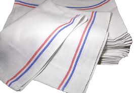 18X30 30 OZ RED BLUE STRIPE HERRINGBONE KITCHEN TOWEL