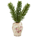 20" Succulent Artificial Plant in Floral Jar by Nearly Natural