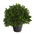 10" Boxwood Topiary Plant UV Resistant (Indoor/Outdoor) by Nearly Natural