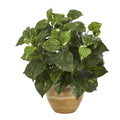 14" Pothos Artificial Plant in Ceramic Planter by Nearly Natural