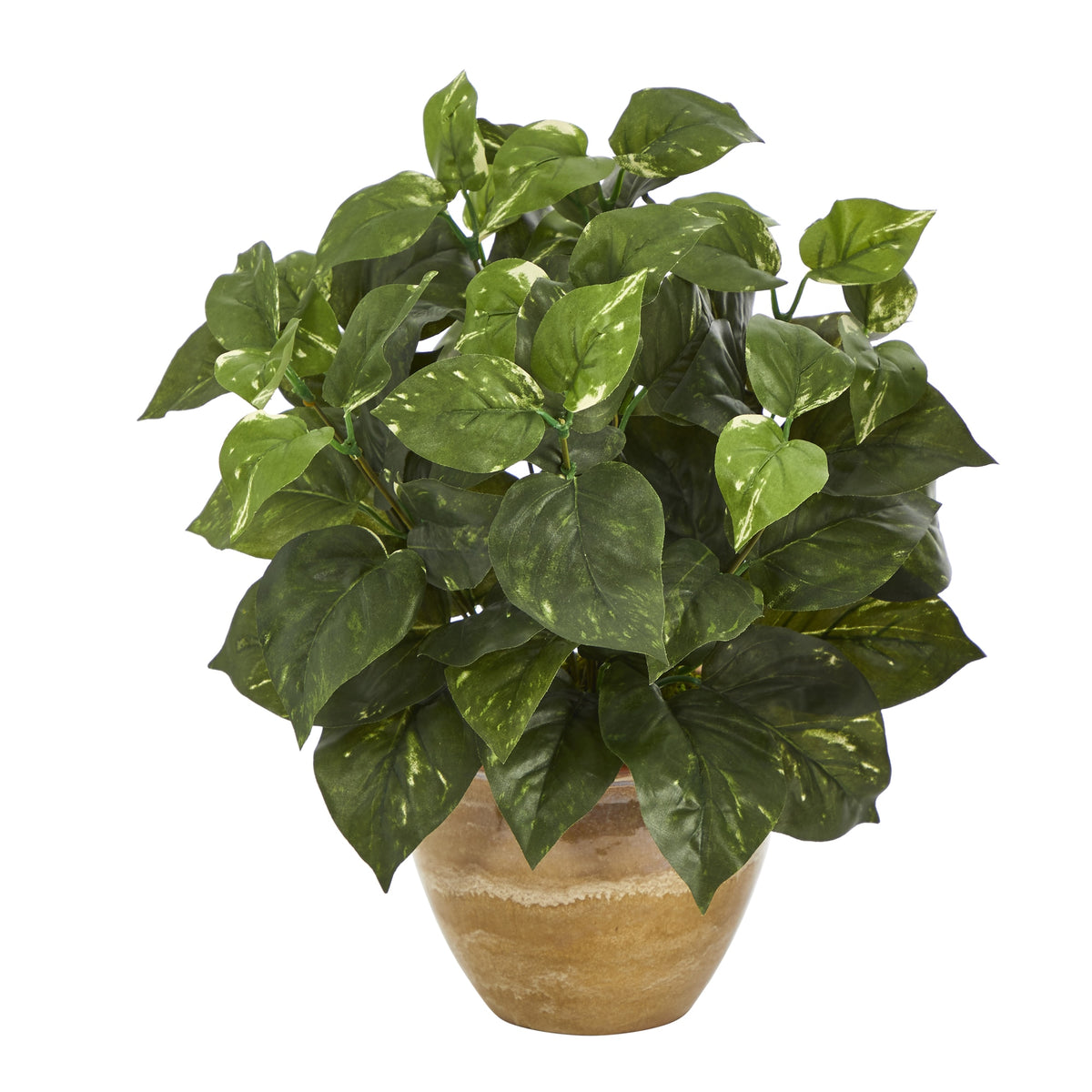 14" Pothos Artificial Plant in Ceramic Planter by Nearly Natural