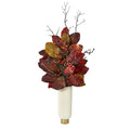 38" Autumn Magnolia w/ Berries Plant in Planter by Nearly Natural