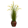 53" Wheat Grain Artificial Plant in Decorative Planter by Nearly Natural
