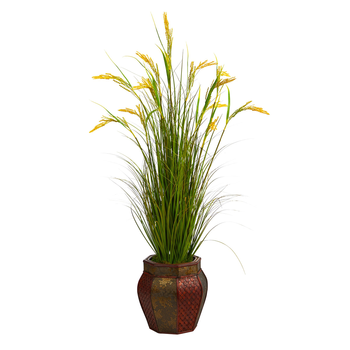 53" Wheat Grain Artificial Plant in Decorative Planter by Nearly Natural