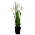 4.5' Wheat Grass Artificial Plant in Black Metal Planter by Nearly Natural