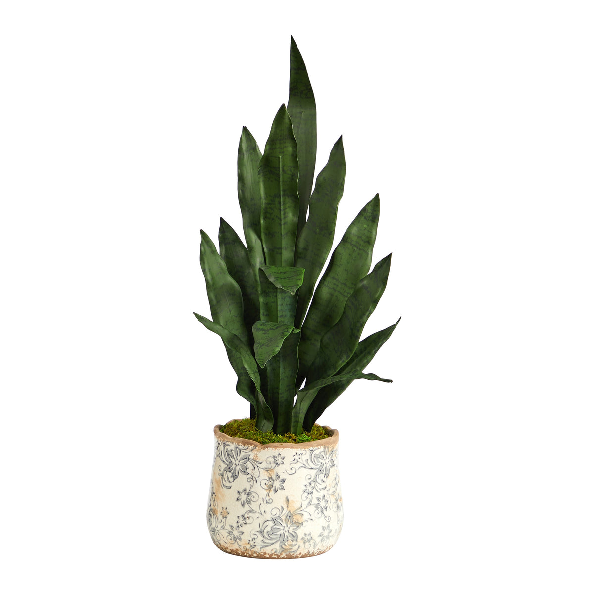 27" Sansevieria Artificial Plant in Decorative Planter by Nearly Natural