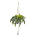 25" Fern Hanging Artificial Plant in Decorative Basket by Nearly Natural