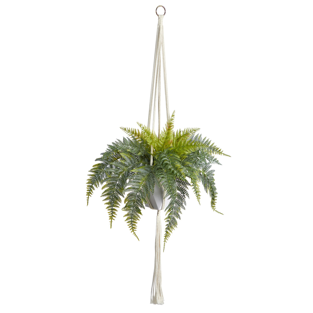 25" Fern Hanging Artificial Plant in Decorative Basket by Nearly Natural