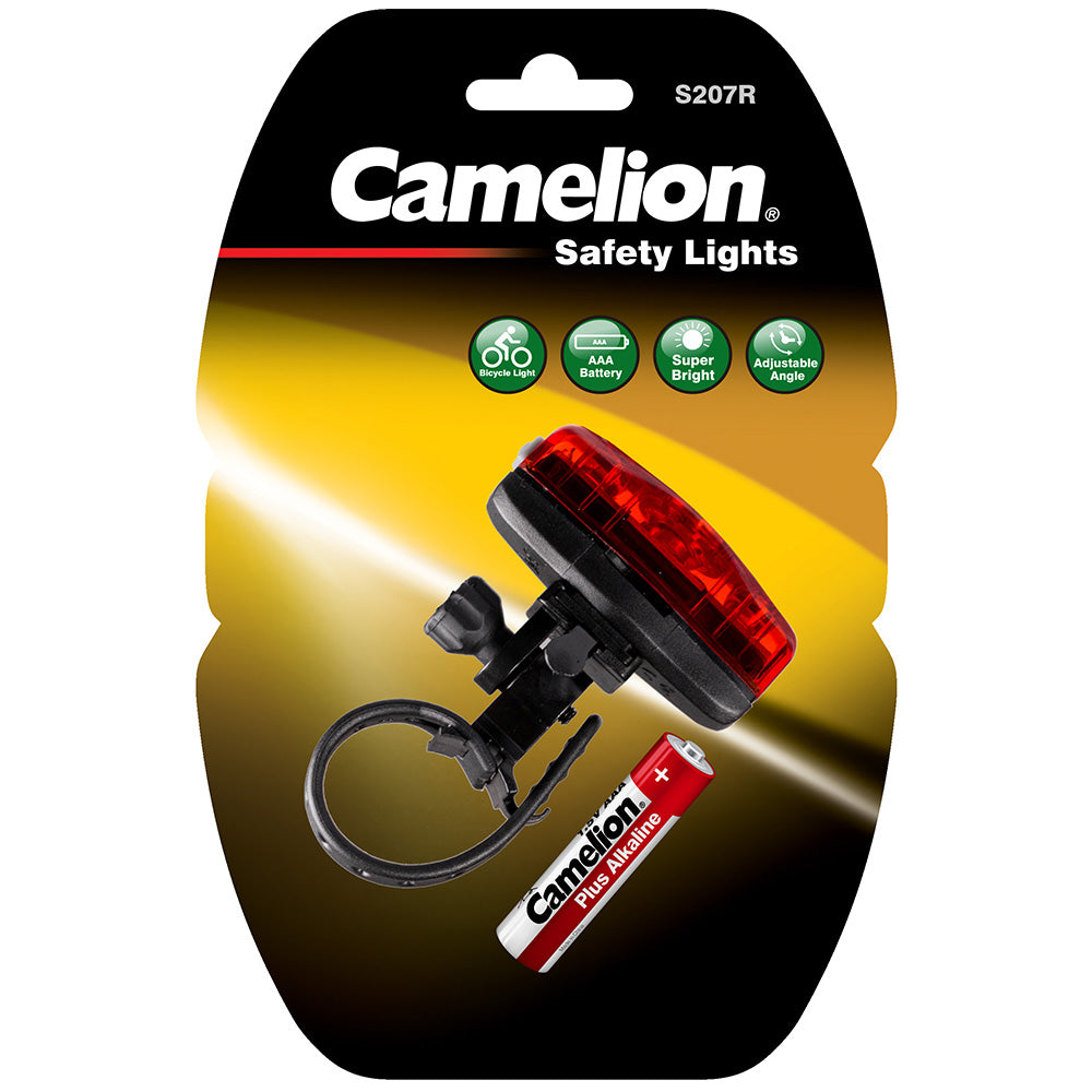 Camelion S207R | Battery Operated Rear LED Bicycle Safety Light