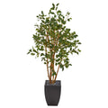 58" Ficus Artificial Tree in Black Planter by Nearly Natural