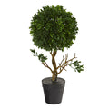 15" Boxwood Topiary Tree UV Resistant (Indoor/Outdoor) by Nearly Natural