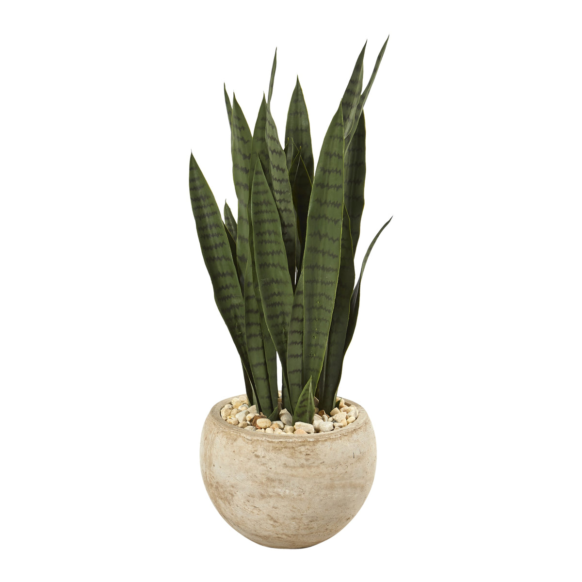 32" Sansevieria Artificial Plant in Sand Colored Planter by Nearly Natural