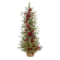 4' Berry and Pine Xmas Tree w/100 Lights and 136 Tips by Nearly Natural