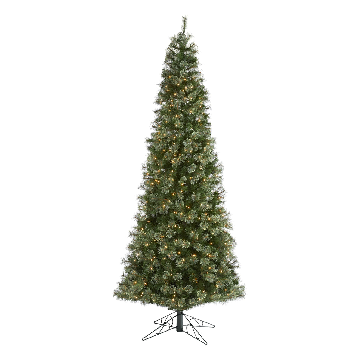 10' Cashmere Slim Xmas Tree w/750 Lights and 1980 Tips by Nearly Natural
