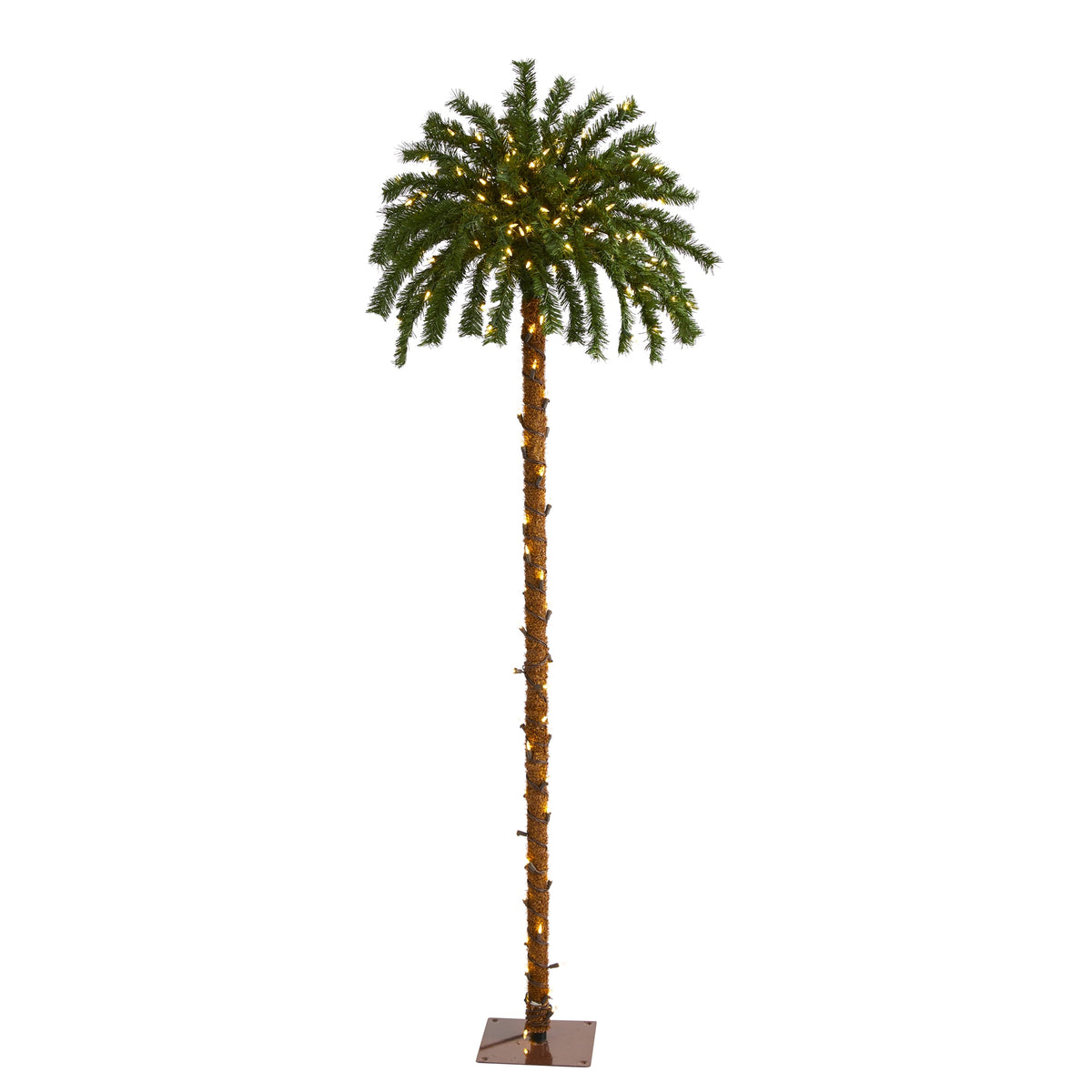6' Xmas Palm Tree with 200 LED Lights and 64 Tips by Nearly Natural