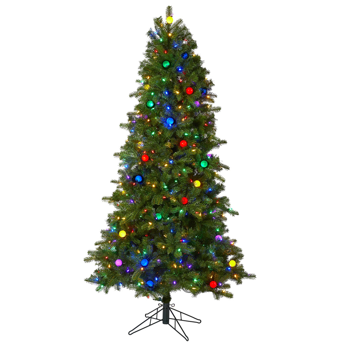 6.5' Montana Fir Xmas Tree w/450 MC/IC LED & 45 Blb 1042 TiP by Nearly Natural