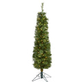 5' Green Pencil Xmas Tree, 100 (MF) Clear LEDs and 198 Tips by Nearly Natural