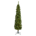 6' Green Pencil Xmas Tree, 150 (MF) Clear LEDs and 264 Tips by Nearly Natural