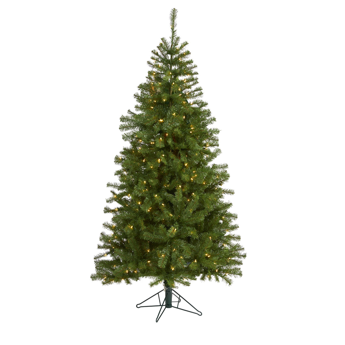 6' Springfield Christmas Tree w/300 Lights and 596 Tips by Nearly Natural