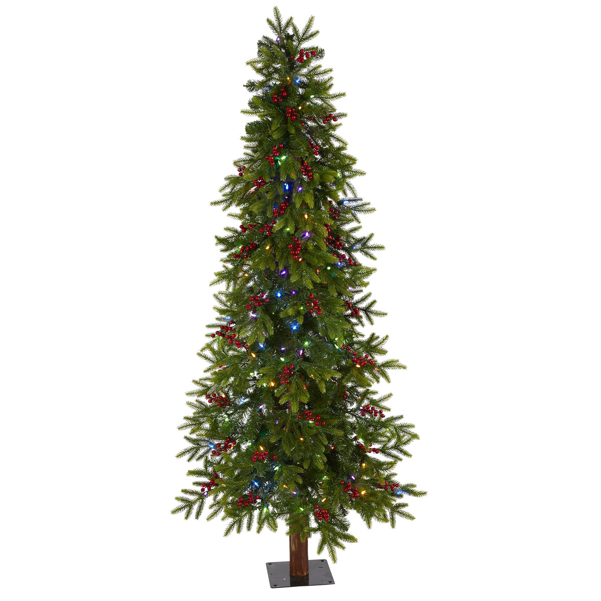 6' Victoria Christmas Tree 250 (MF/MC) LEDs, Berries & 415 T by Nearly Natural
