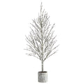4' Snowed Twig Artificial Tree in Decorative Planter by Nearly Natural