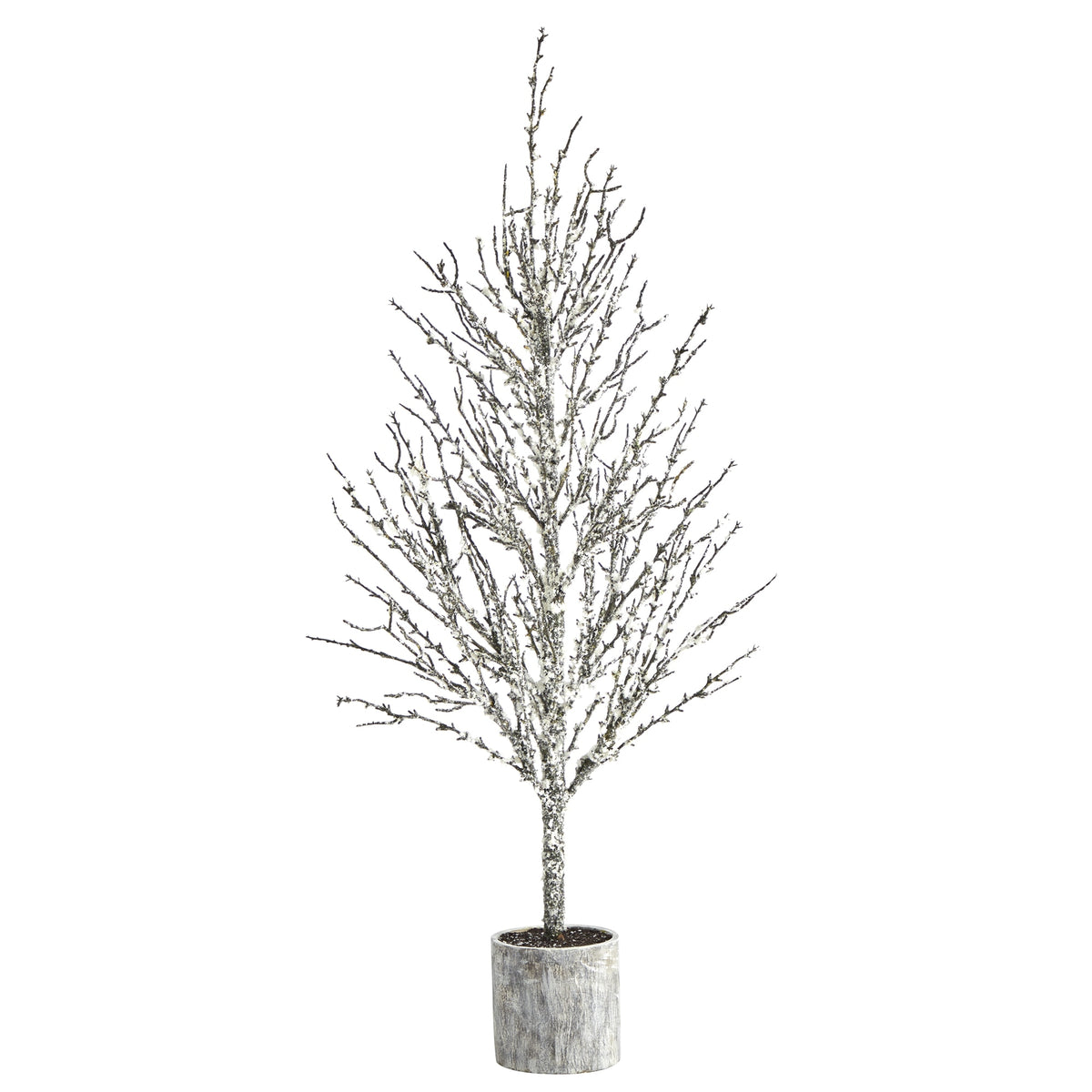 4' Snowed Twig Artificial Tree in Decorative Planter by Nearly Natural