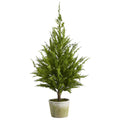 3.5' Cedar Pine "Natural Look" Tree in Decorative Planter by Nearly Natural