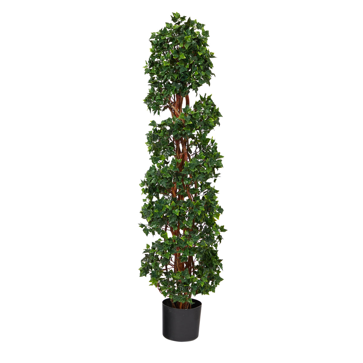 4.5' English Ivy Topiary Spiral Tree UV (Indoor/Outdoor) by Nearly Natural