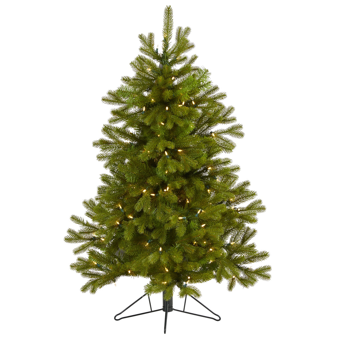4' Cambridge Flat Back Xmas Tree w/100 MF LEDs and 221 Tips by Nearly Natural