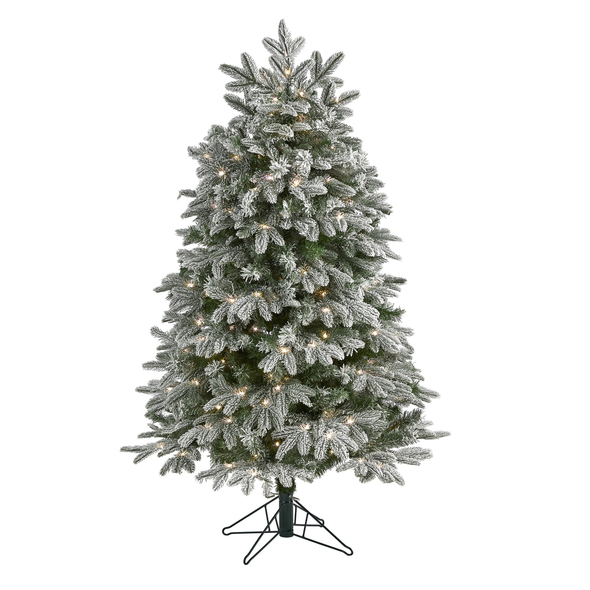 5' Flk Colorado Fir Xmas Tree Is/Cn 300 MD/MF LEDs & 511 T by Nearly Natural