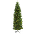 6.5' Slim Green Mountain Pine Christmas Tree w/300 Clear LED by Nearly Natural