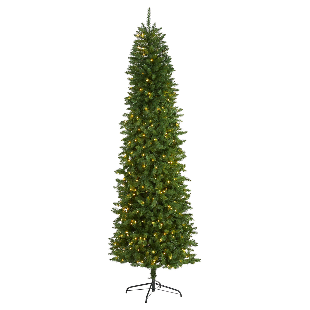 8' Slim Green Mountain Pine Christmas Tree w/400 Clear LEDs by Nearly Natural