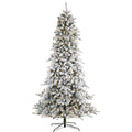 9' Flocked Livingston Fir Christmas Tree w650 LED and Cones by Nearly Natural