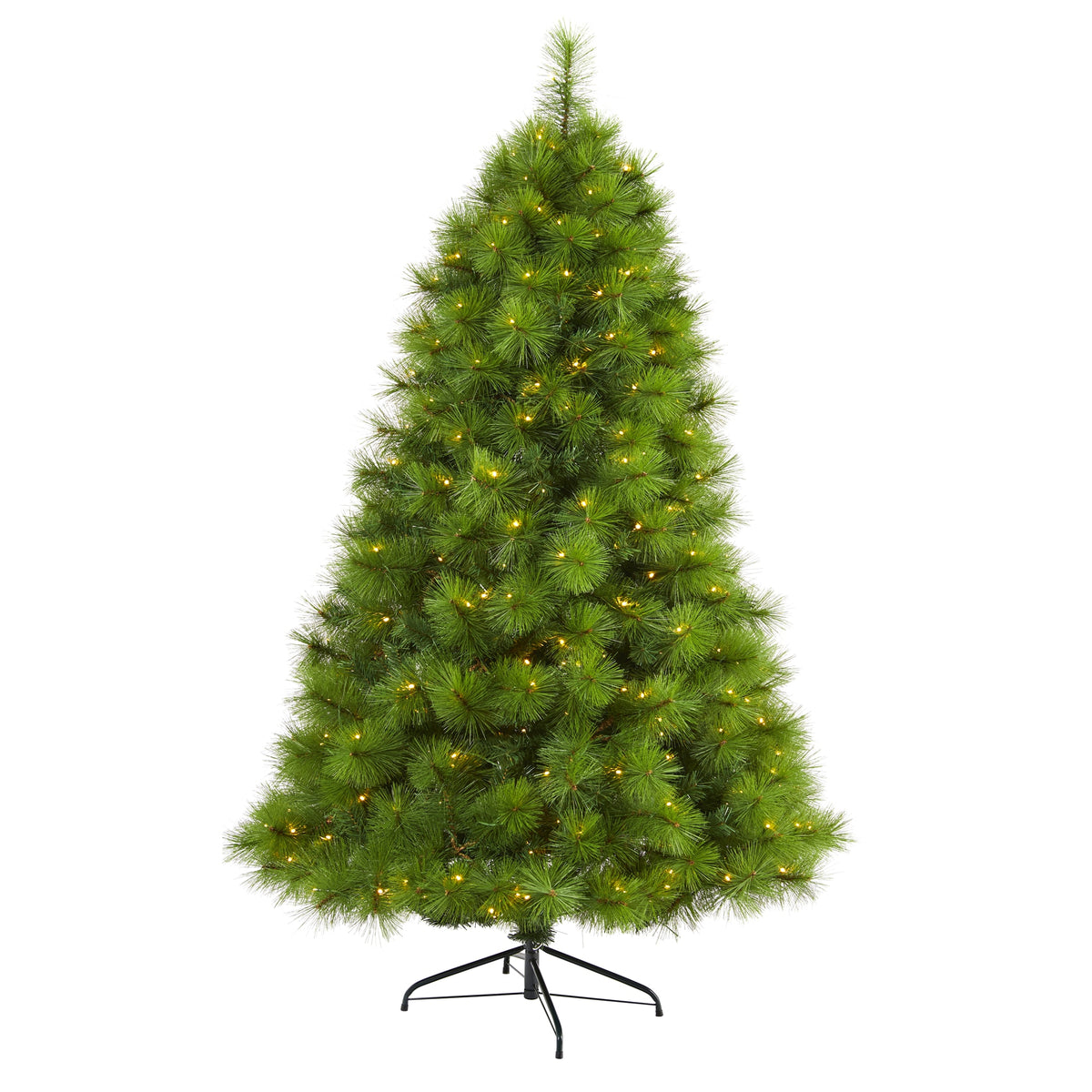 6.5' Green Scotch Pine Christmas Tree w/350 Clear LED Lights by Nearly Natural