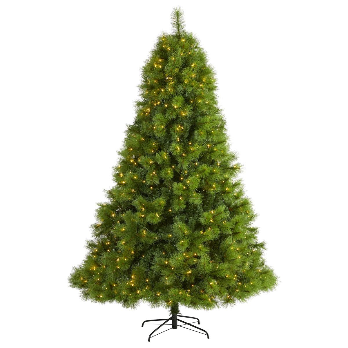 7.5' Green Scotch Pine Christmas Tree w/550 Clear LED Lights by Nearly Natural