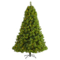 8' Green Scotch Pine Christmas Tree w/600 Clear LED Lights by Nearly Natural