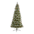 8' Frosted Swiss Pine Christmas Tree 550 Clear LED & Berries by Nearly Natural
