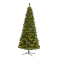 9' White Mountain Pine Christmas Tree 650 LEDs & Pine Cones by Nearly Natural