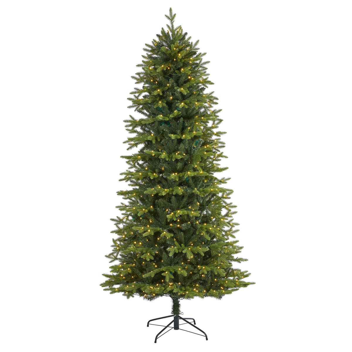 8' Belgium Fir Christmas Tree with 650 Clear LED Lights by Nearly Natural